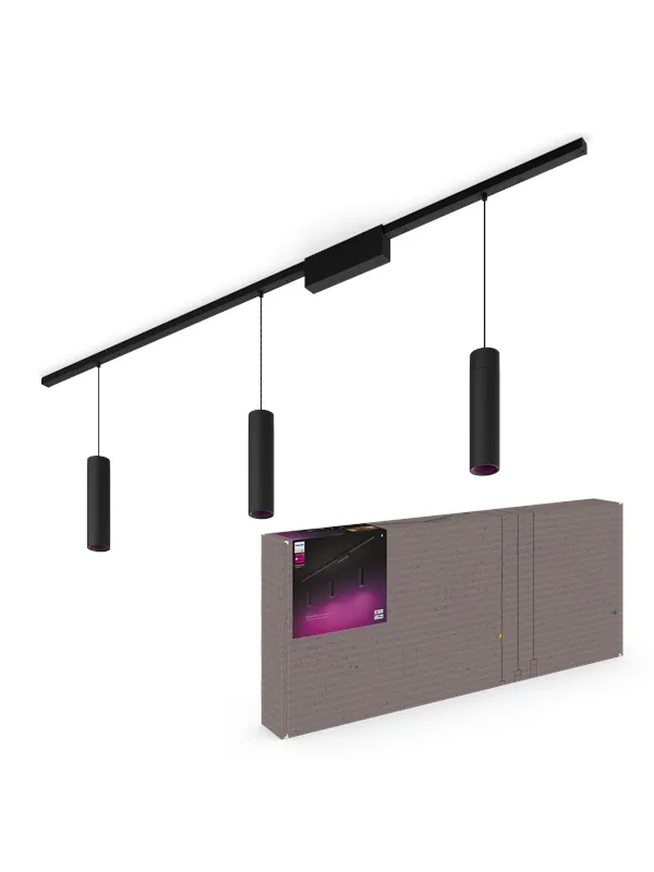 Philips Hue Perifo Ceiling Pendant - 3 Cylinders - Black