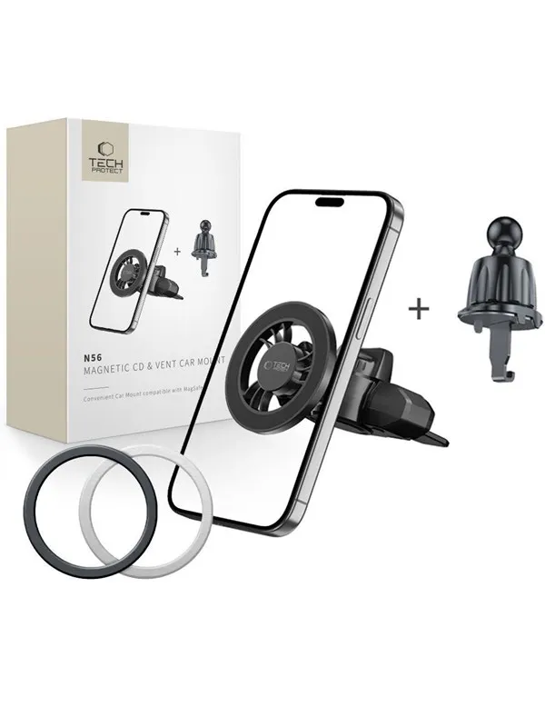 Tech-Protect N56 Magnetic MafSafe Car Mount CD Slot Mount - Black