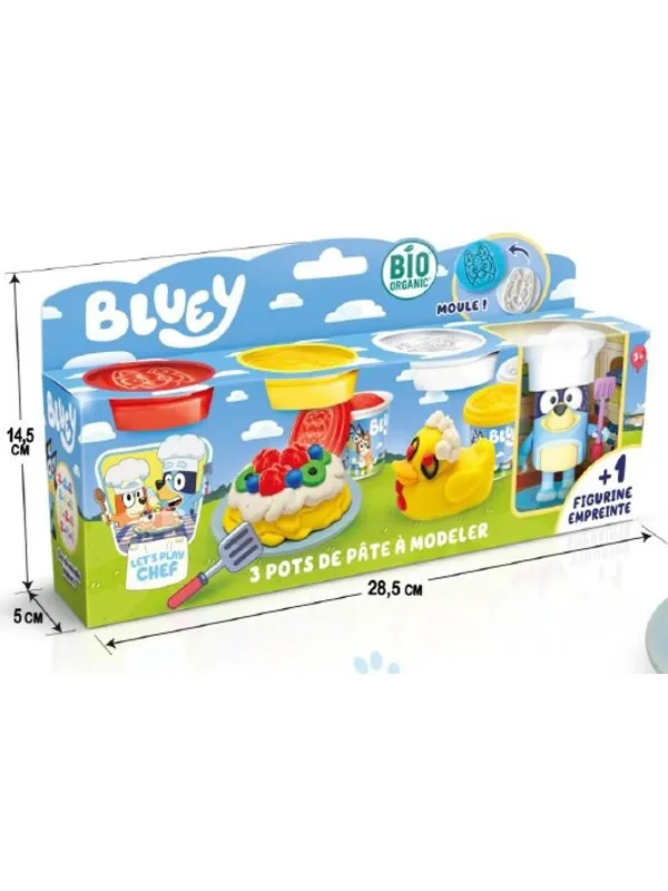 Bluey 3 Dough pots and Stamp Figurine