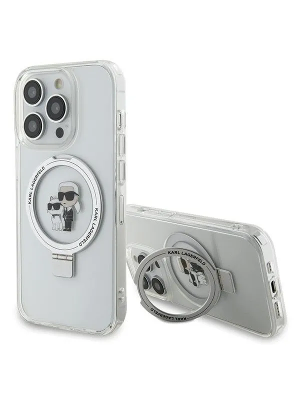 Karl Lagerfeld KLHMP15XHMRSKCH iPhone 15 Pro Max 6.7" white/white hardcase Ring Stand Karl&Choupette MagSafe