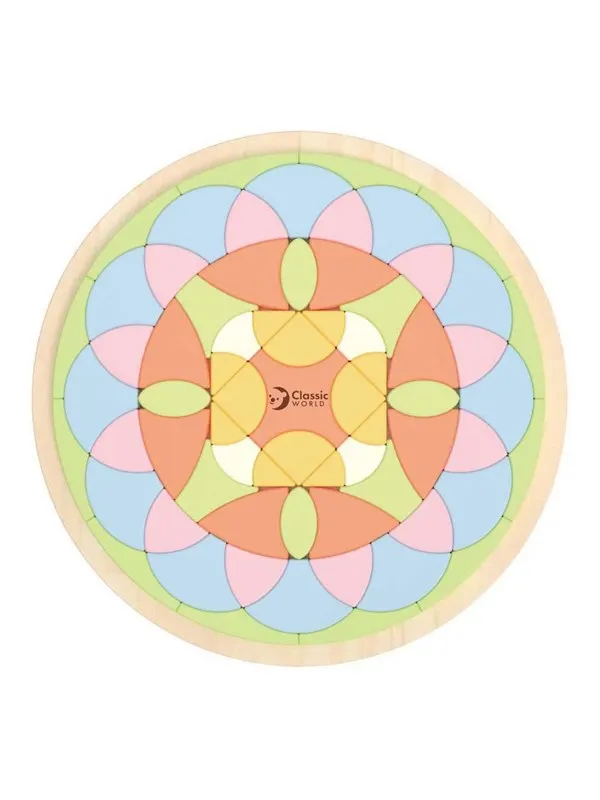 Classic World Wooden Mandala Puzzle Flower Tre