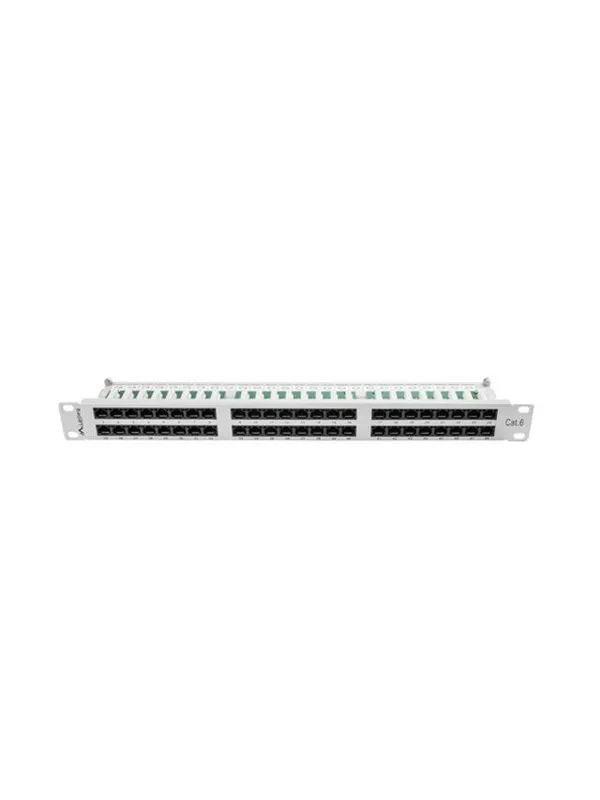 Lanberg PPU6-1048-S 48-Port Patch Panel 1U 19" Cat6 Grey RAL7035
