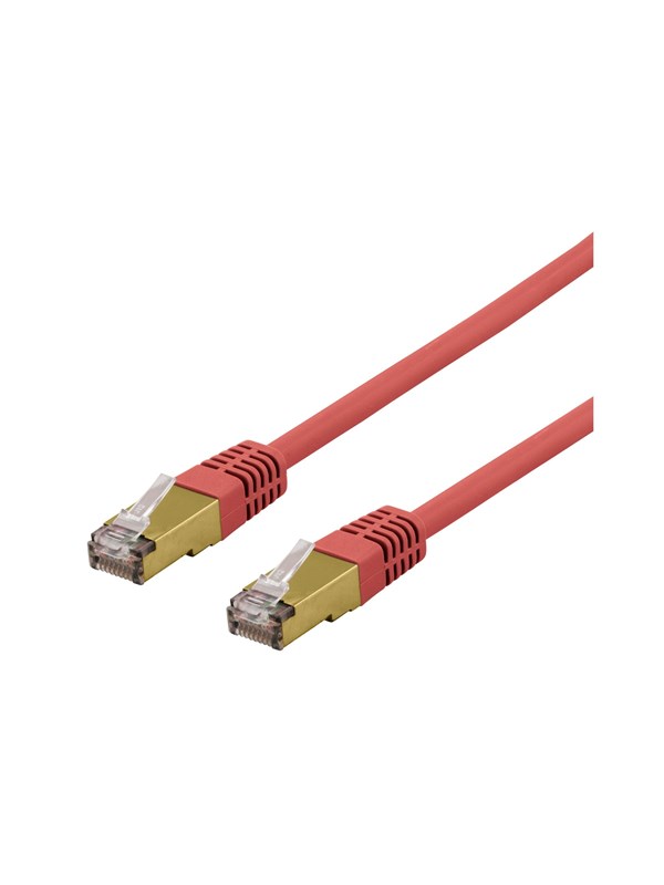 Deltaco SFTP-61RAH - patch cable - 1 m - red - Rød - 1meter