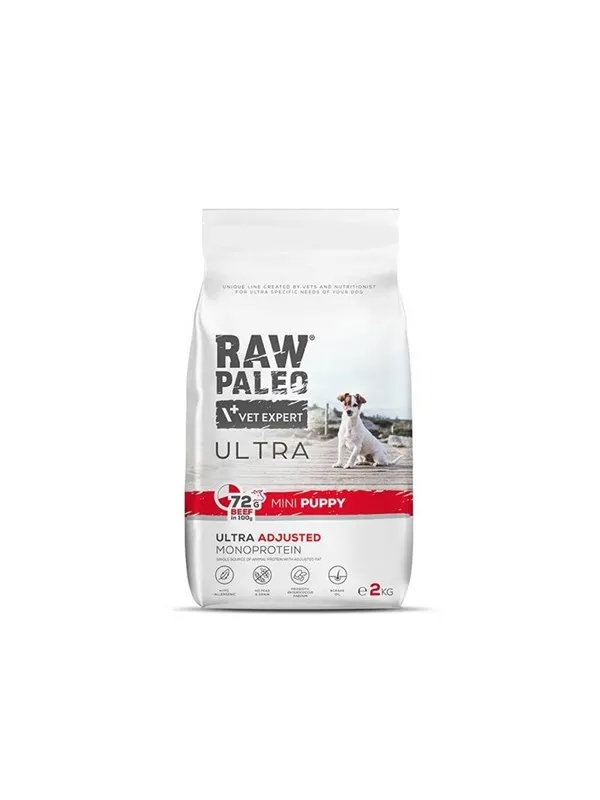 VetExpert Raw Paleo Ultra Mini Puppy Beef - dry food for puppies of small breeds - 2 kg