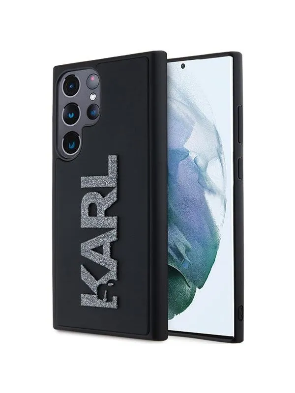 Karl Lagerfeld 3D Rubber Glitter Logo case for Samsung Galaxy S24 Ultra - black