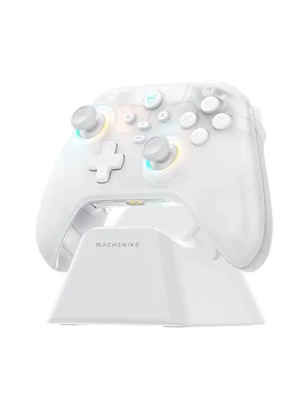 Machenike G3 V2 Wireless Gaming Controller with Charging Station - White - Wireless Controller