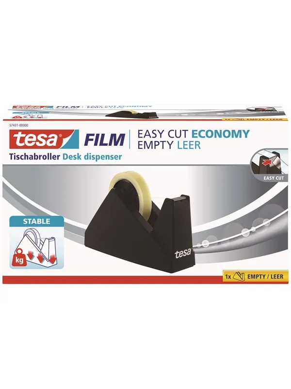 tesa Desk dispenser Easy Cut Economy Black