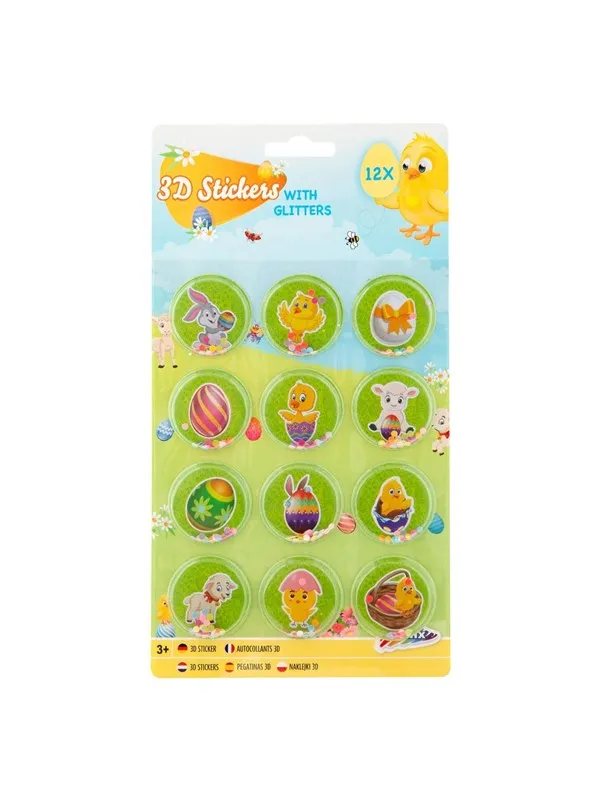 Creative Craft Group 3D Easter Stickers with Glitter 12pcs.