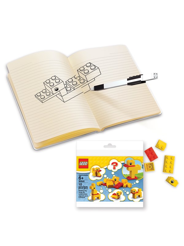 Euromic Note book with 4x4 red brick 1 pen and building t