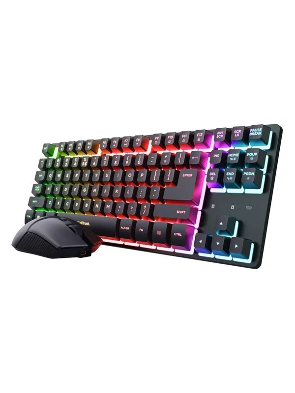 Trust GXT Wireless TKL Combo - Gaming tastatur & mus - Nordisk