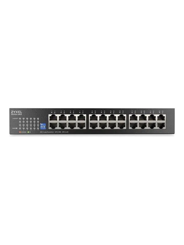 ZyXEL GS1100 Series GS1100-24ES - switch - slim - 24 ports - unmanaged - rack-mountable