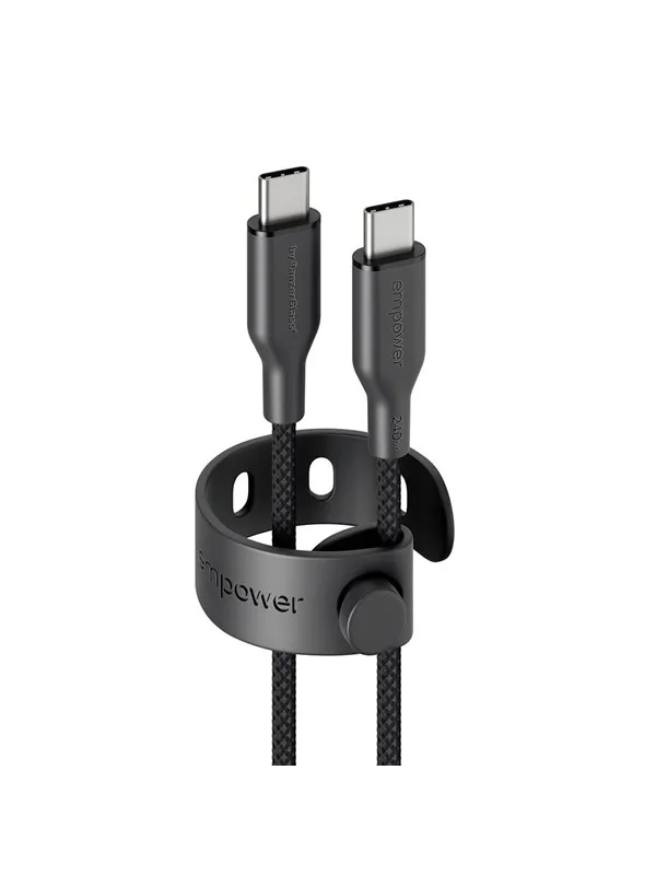 empower by PanzerGlass Racing 240W USB-C to USB-C Cable | USB 2.0 | 1.2M | Space Black