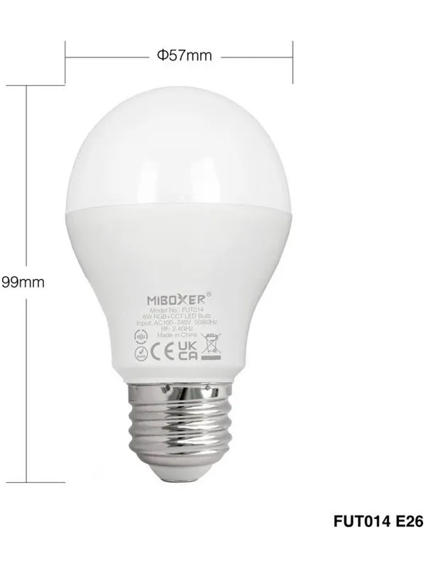 Miboxer LED Pære E27 - 6W - RGB-CCT - WiFi