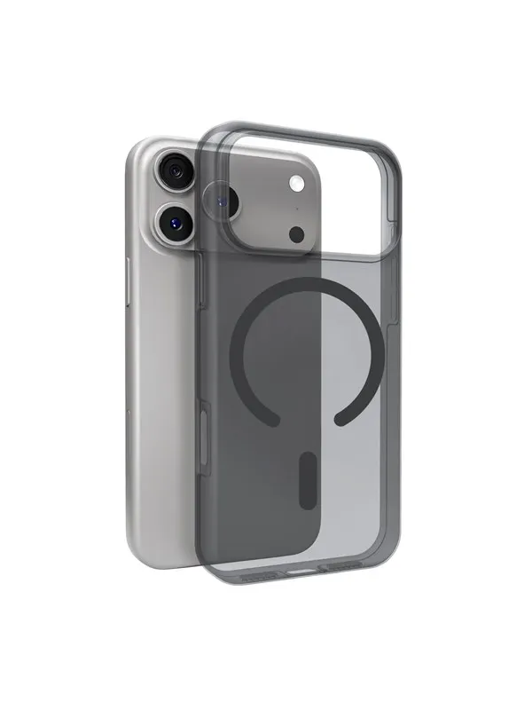Puro Daylight Magsafe Compatible Silicone Case for iPhone 17 Pro - Translucent Black