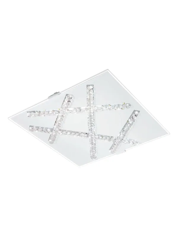 EGLO SORRENTA TAKLAMPE 290X290 HVIT/KLAR/KRYSTALL