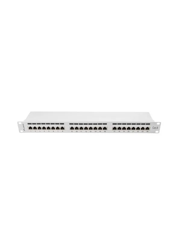 Lanberg PPS6-1024-S 24-Port Patch Panel 1U 19" Cat6 Shielded Grey RAL7035