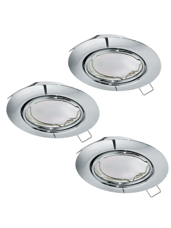 EGLO PENETO built-in spotlights 3000K Ø87 mm 3-pack chrome
