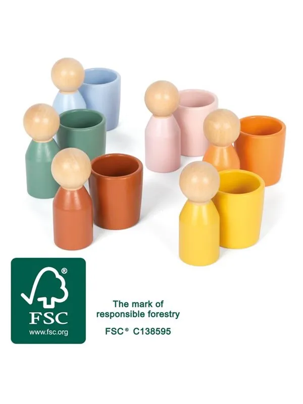 Small Foot - Wooden Montessori Sorting Cup with Figures