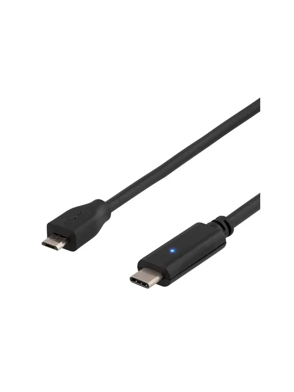 Deltaco - USB-C cable - Micro-USB Type B to 24 pin USB-C - 1 m