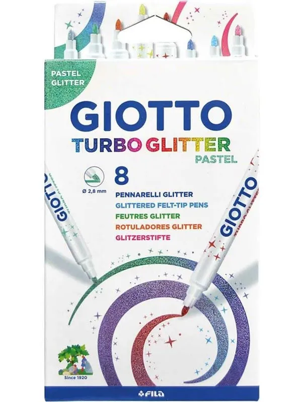 Giotto Turbo Glitter Glitter markers 8 pcs PASTEL