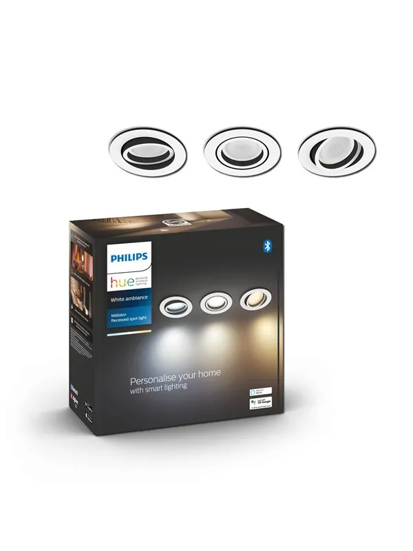 Philips Hue Milliskin innfelt spotlight 3-pakning - hvit atmosfære