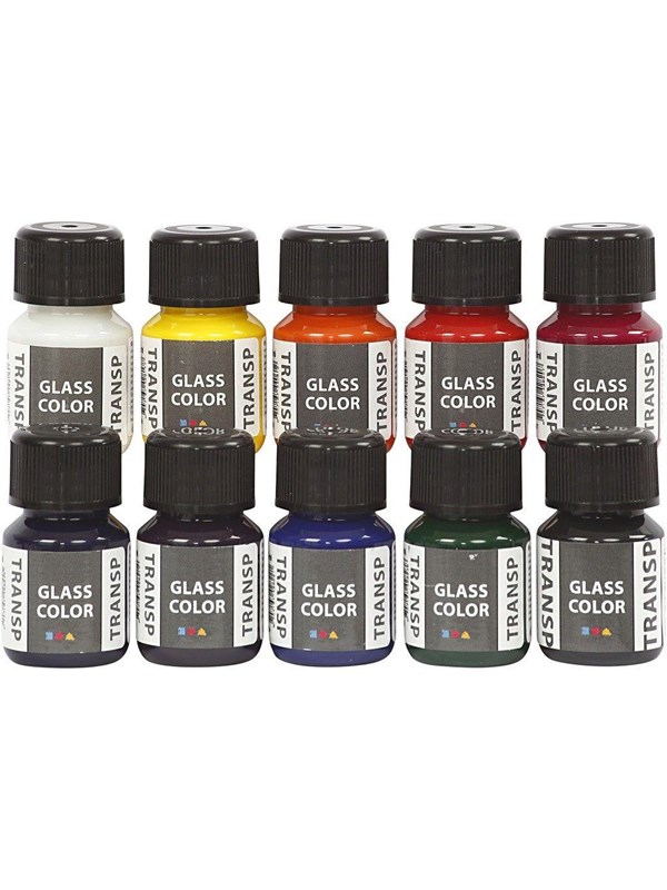 Creativ Company Glass Color Transparent Glass Paint Color 10x30ml