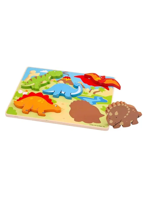 Bigjigs Wooden Dinosaur Puzzle - 5 pcs.