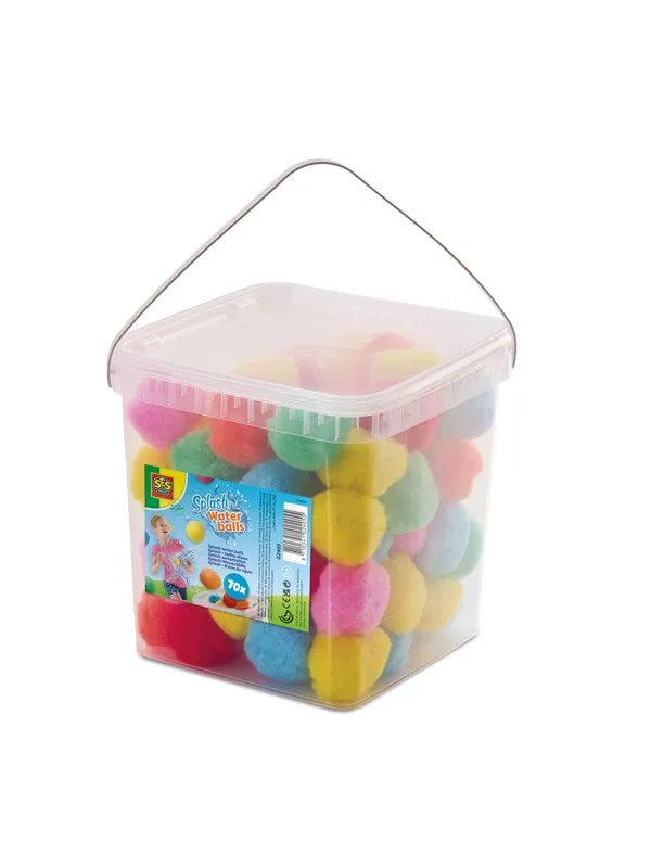 SES Creative Lots of Splash Balls - 70 Reusable Water Balloons in Bucket