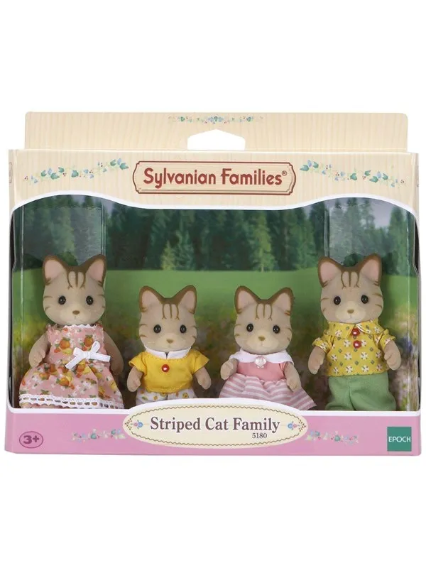 Sylvanian Families Striped Cat Family