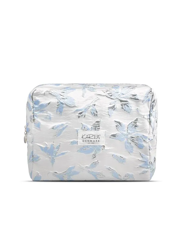 Karen Large toiletry bag in blue small floral quilt
