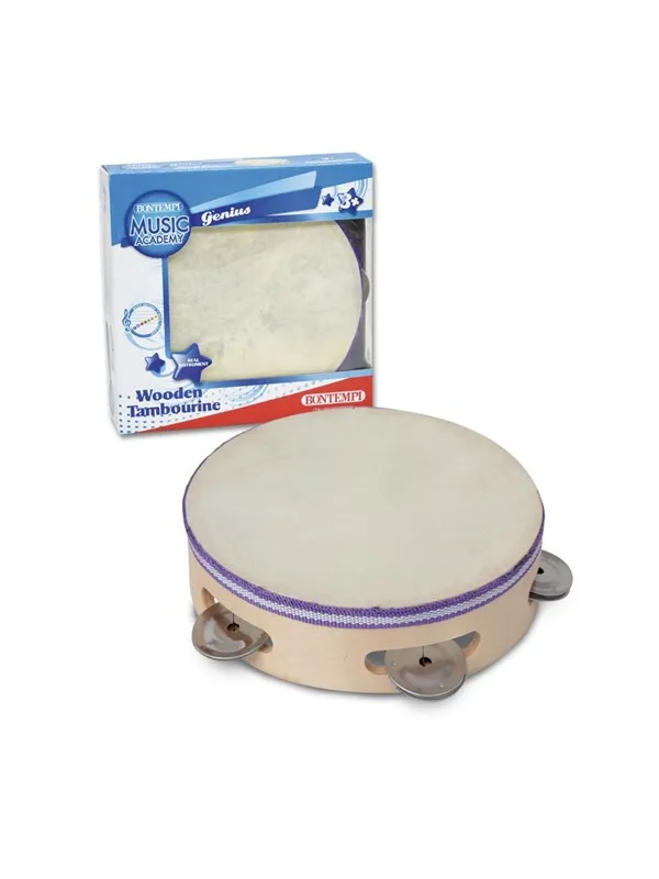 Bontempi Tambourine with wooden edge