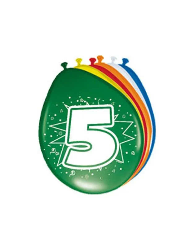 Folat BV Number Balloons 5 years 8pcs.