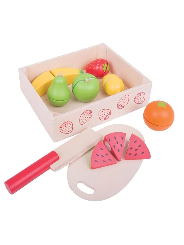 Bigjigs Wooden Box with Cutting Fruit