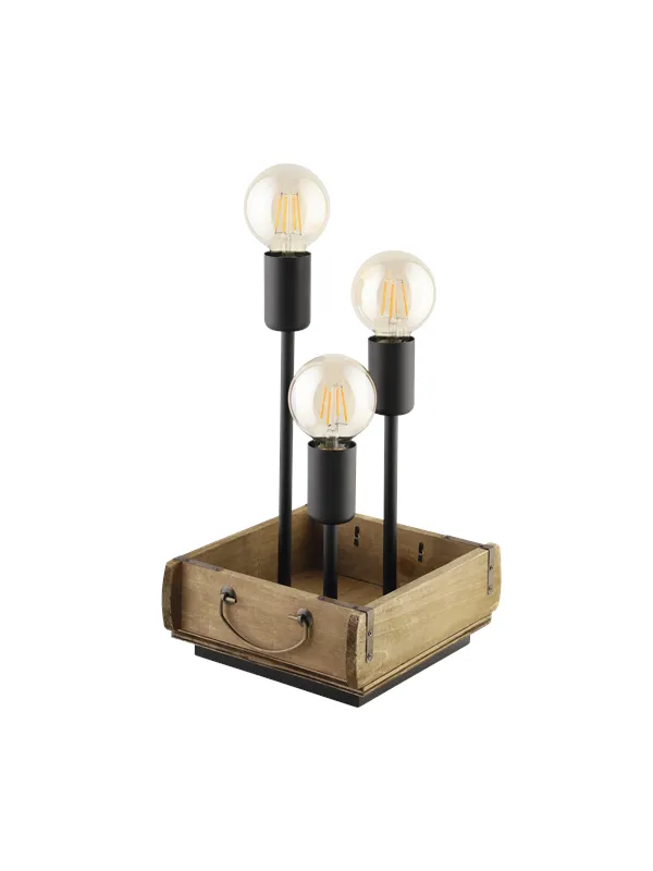 EGLO WOOTTON table lamp wood/black