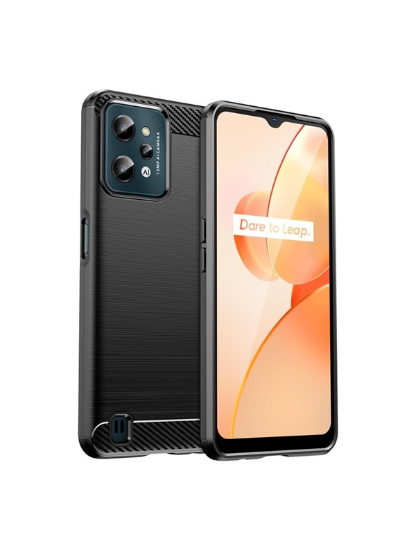 Hurtel Carbon Case for Realme C31 Flexible Silicone Carbon Cover Black