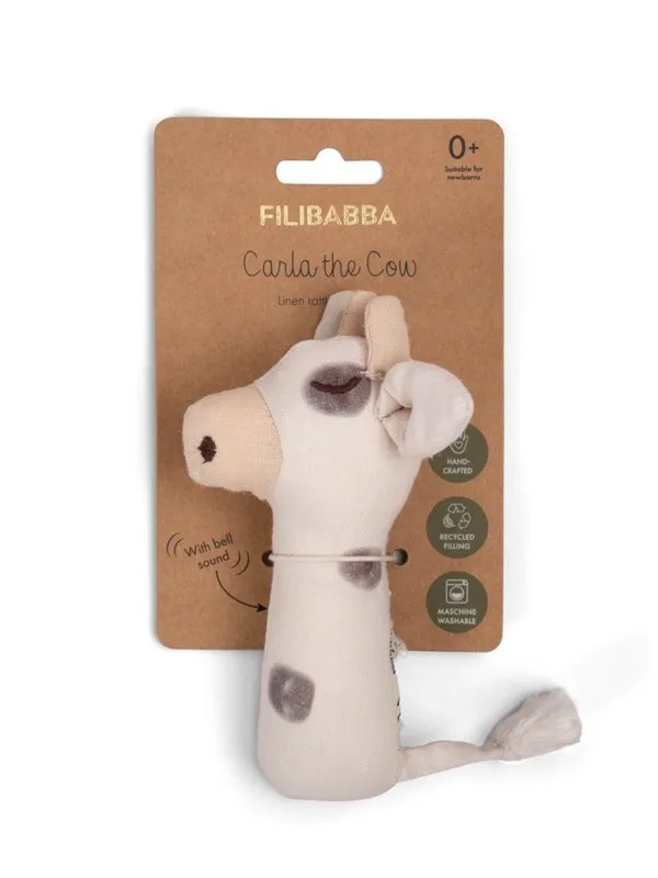 Filibabba - Linen rattle - Cow