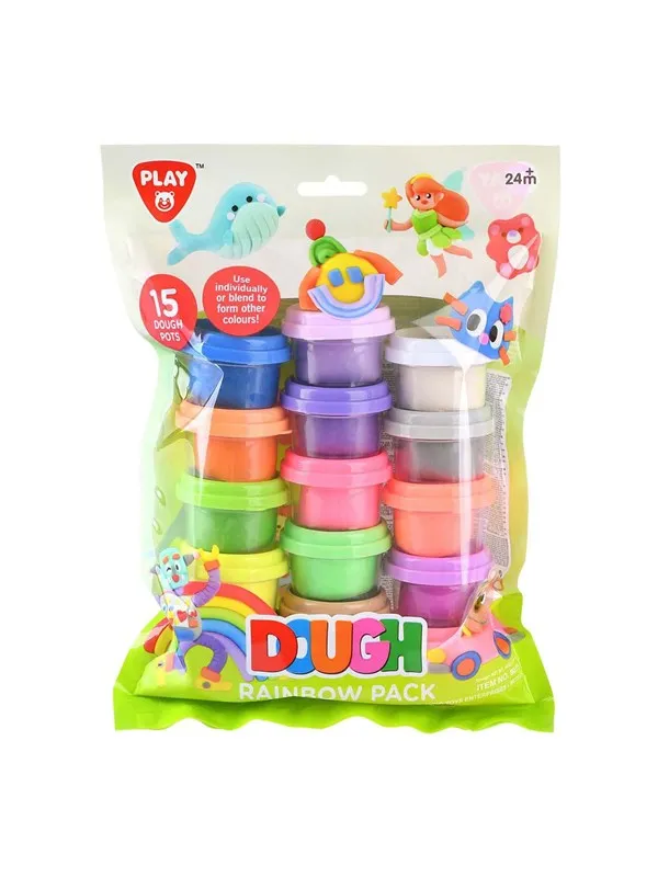PLAY go Rainbow Clay Set - 15 Clay Pots