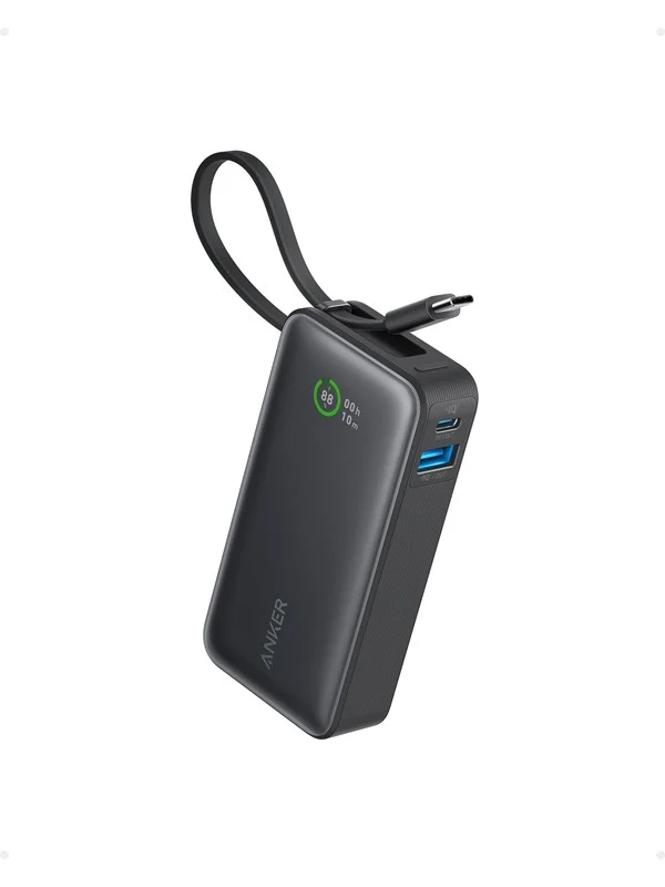 Anker 545 Nano 10K (30W Built-in USB-C cable) Nødlader - Svart - 10000 mAh
