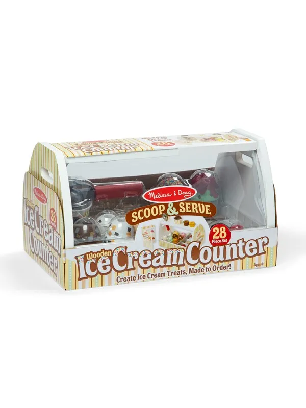 Melissa & Doug Scoop And Serve Wooden Ice Cream Counter