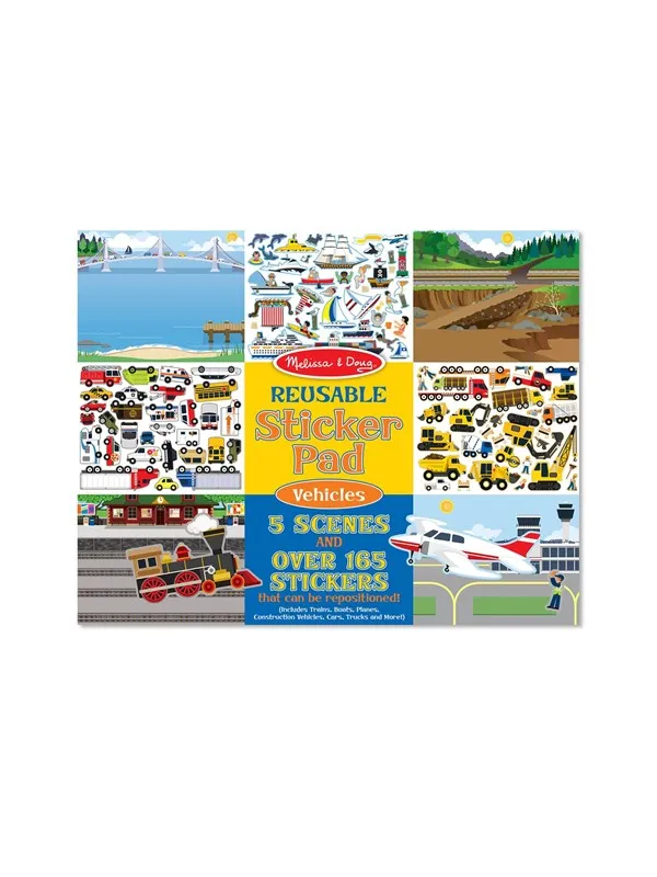 Melissa & Doug Reusable Stickers Pad Vehicles