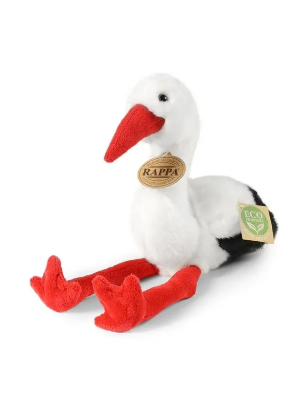 Rappa - Plush realistic stork stuffed animal 20 cm Eco-Friendly