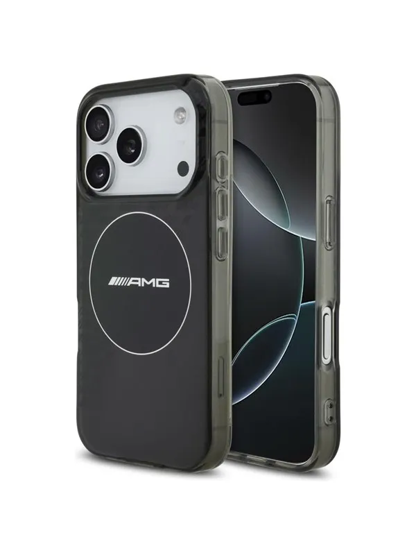 Mercedes AMG Double Layer Transparent Smocked MagSafe Case for iPhone 17 Pro - Black