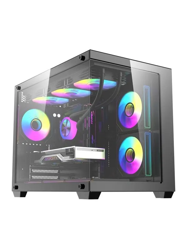 Darkflash B275 PRO Computer Case + 6 Fans - Kabinett - Svart