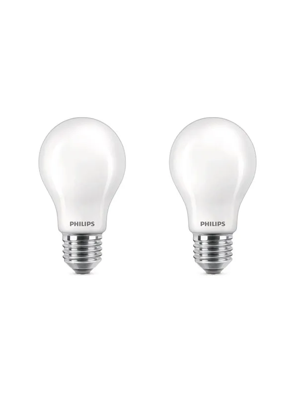 Philips LED-lyspære Classic 7W/827 (60W) 2-pack E27