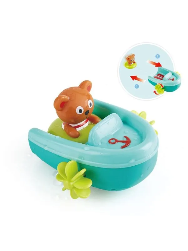 Hape Bath Toys Pullback Boat with Bear