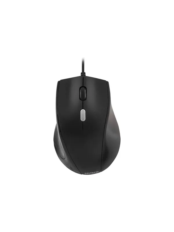 Deltaco MS-774 Mouse 3 buttons Wired USB Black - Mus - Optisk - 3 knapper - Svart