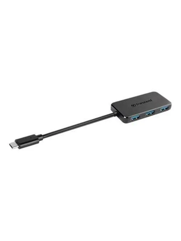 Transcend HUB2C USB-hub - 4 porter - Svart