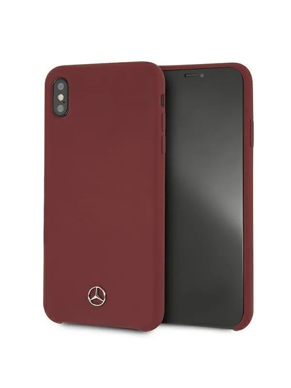 Mercedes Silicone Line Case for iPhone Xs Max - Red