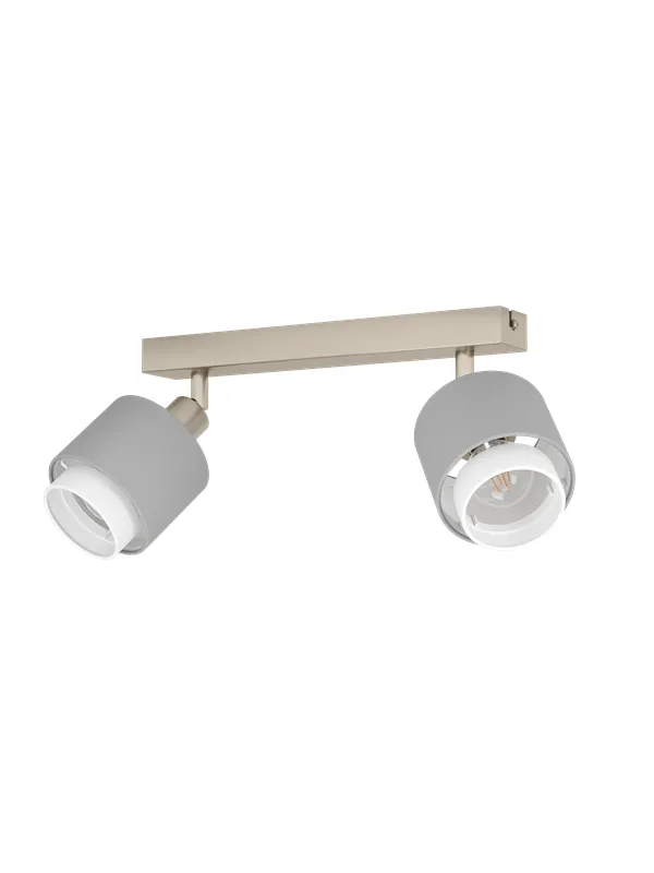 EGLO BELLIZZI spot 2L brushed steel/grey