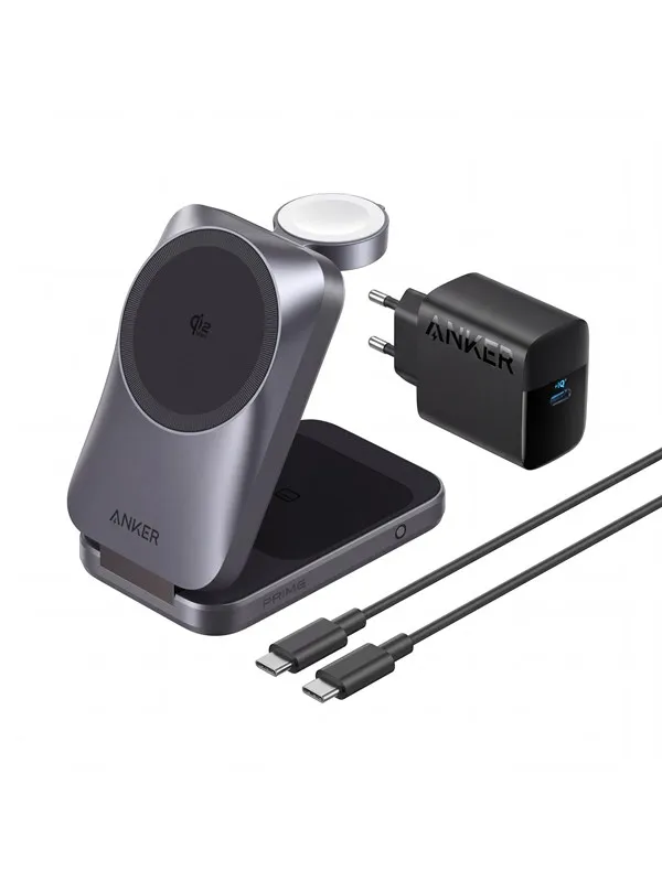 Anker Prime Wireless Charging Station (3-in-1 MagGo AirCool Foldable) - Black